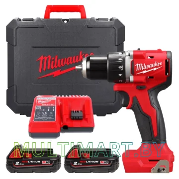 Дрель-шуруповерт Milwaukee M18 BLDDRC-202C (с 2-мя АКБ 2 Ач, кейс)